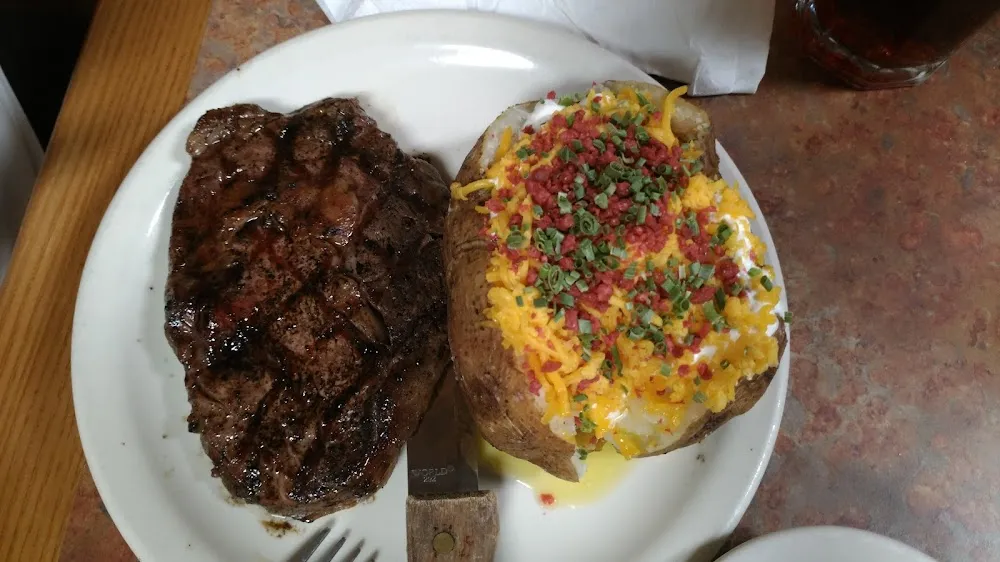 Ribeye Steak and Loaded Baked Potato